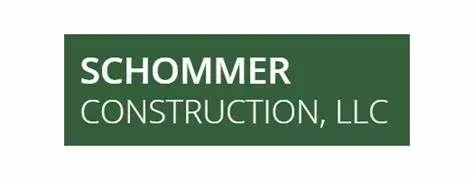Logo for Schommer Construction, LLC, white text on a dark green rectangle.