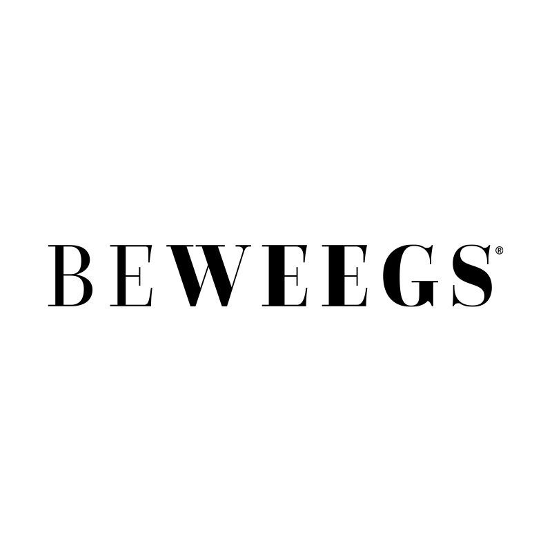 Un logo noir et blanc pour beweegs sur fond blanc.