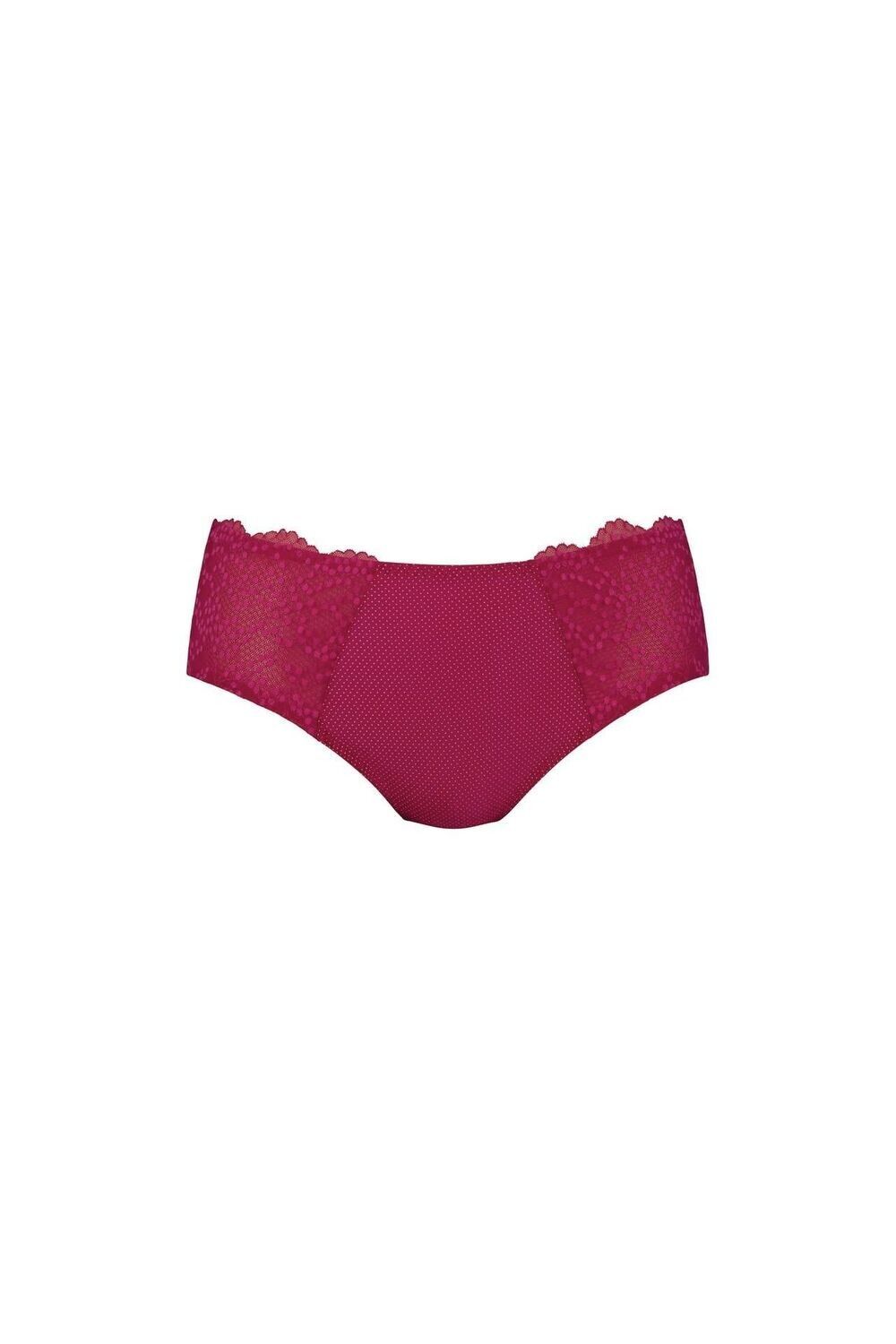 Une paire de sous-vêtements roses sur fond blanc.