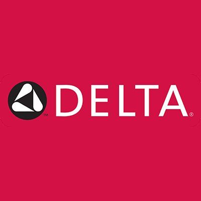 Delta Airlines logo on a red background Delta Airlines logo on a red background