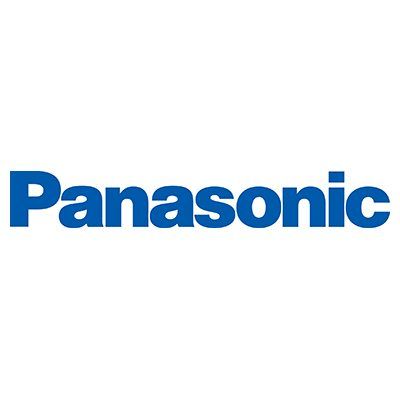 Blue Panasonic wordmark on a white background Blue Panasonic wordmark on a white background