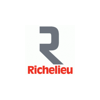 Richelieu logo with a gray stylized “R” above red text on a white background Richelieu logo with a gray stylized “R” above red text on a white background