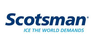Scotsman logo with blue text and the slogan “ICE THE WORLD DEMANDS” in light blue Scotsman logo with blue text and the slogan “ICE THE WORLD DEMANDS” in light blue