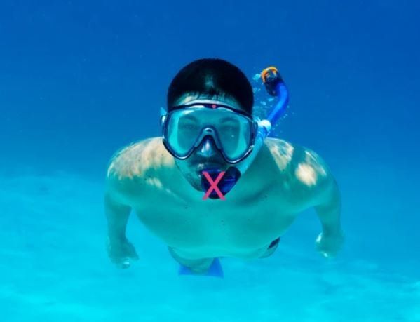 never dive with snorkel in mouth
