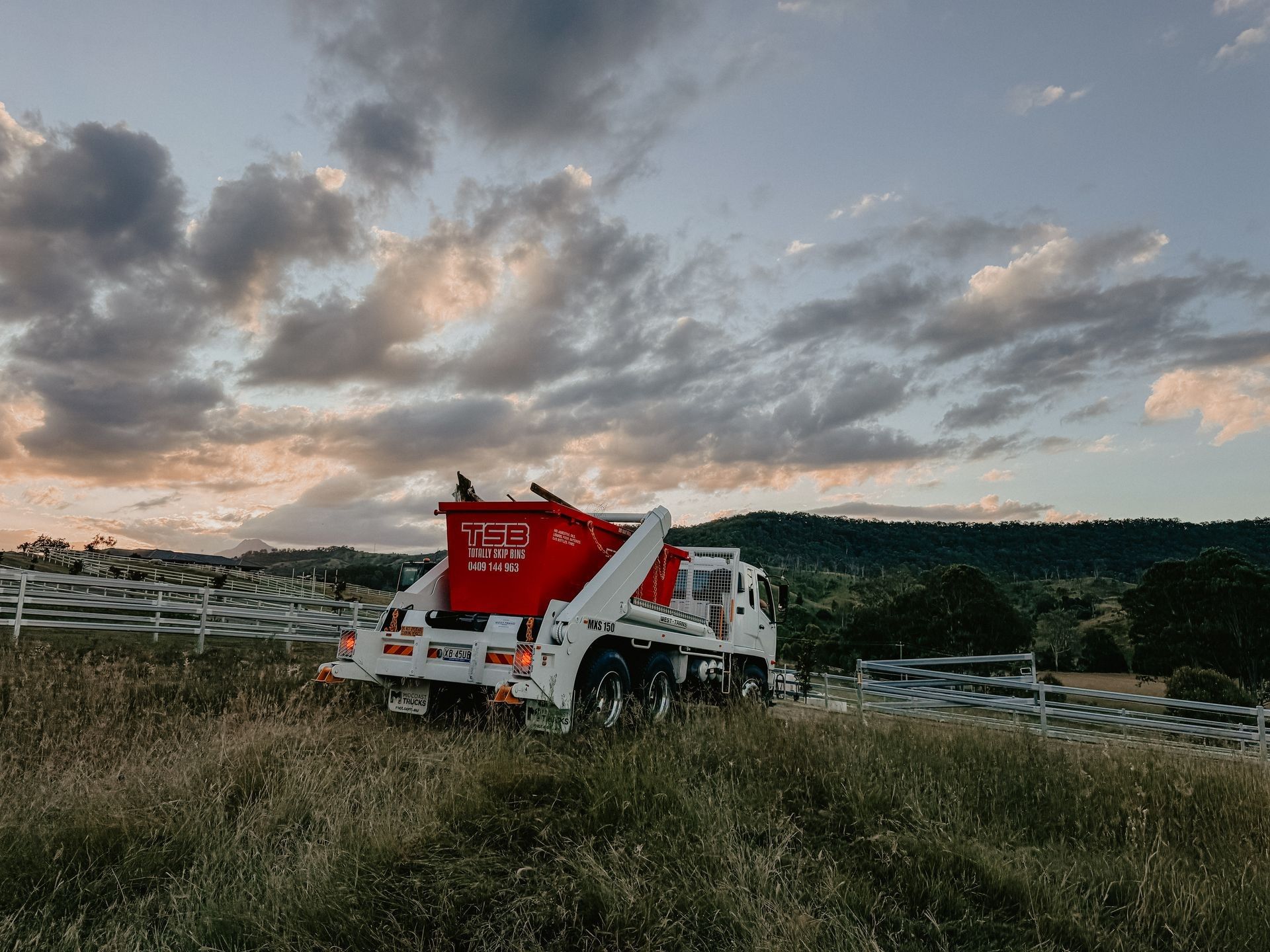 Truck for a skip bin hire in Beaudesert