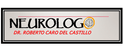 Logotipo del “Neurologo Dr. Roberto Caro del Castillo” con un icono de cerebro.
