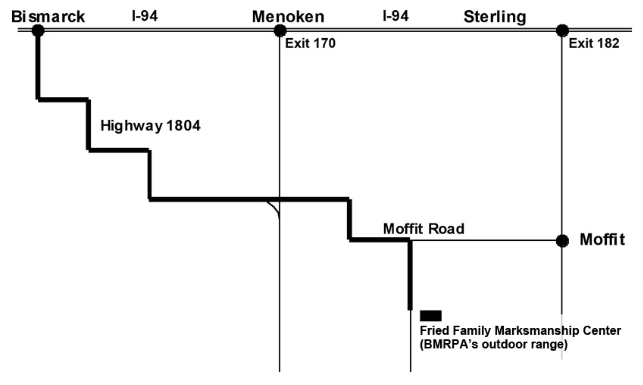 A map showing the location of the fried family marriage center
