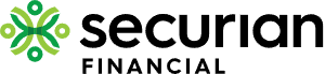The logo for securian financial is green and black with a snowflake.