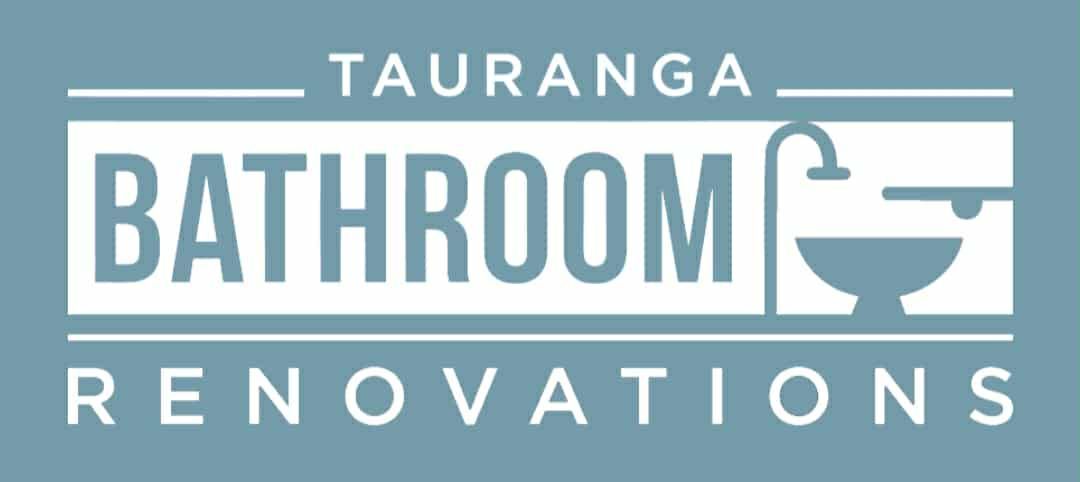 Tauranga Bathroom Renovations logo in white on a blue background with a bathtub icon
