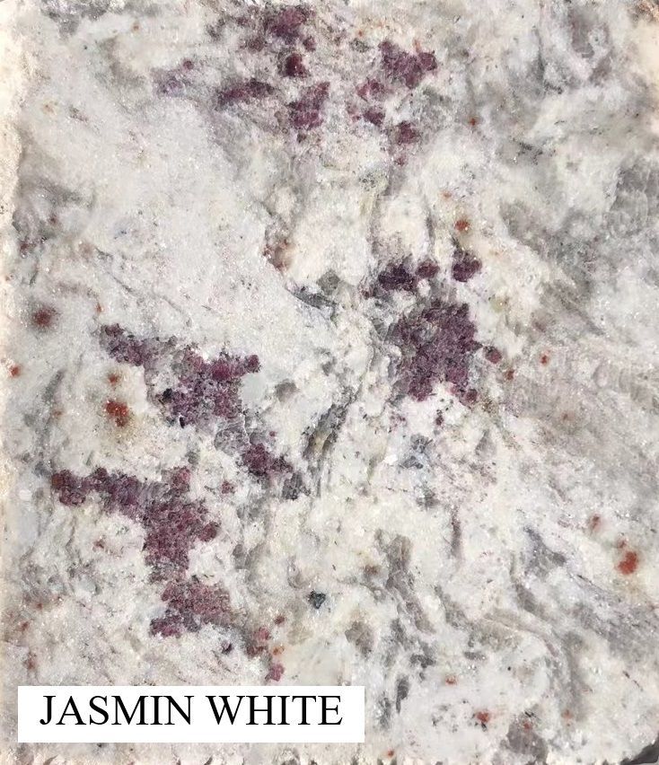 White Granite Slab With Purple and Orange Specks — Mid Coast Monuments In Wauchope, NSW