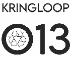 Het Kringloop O13-logo met het recyclingsymbool en het nummer 13.