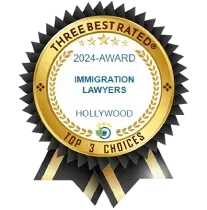 A seal that says three best rated immigration lawyers
