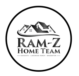 Ram-Z Home Team logo, black circle with house icon and text "Ram-Z Home Team" with Sarasota, Lakewood Ranch, Bradenton.
