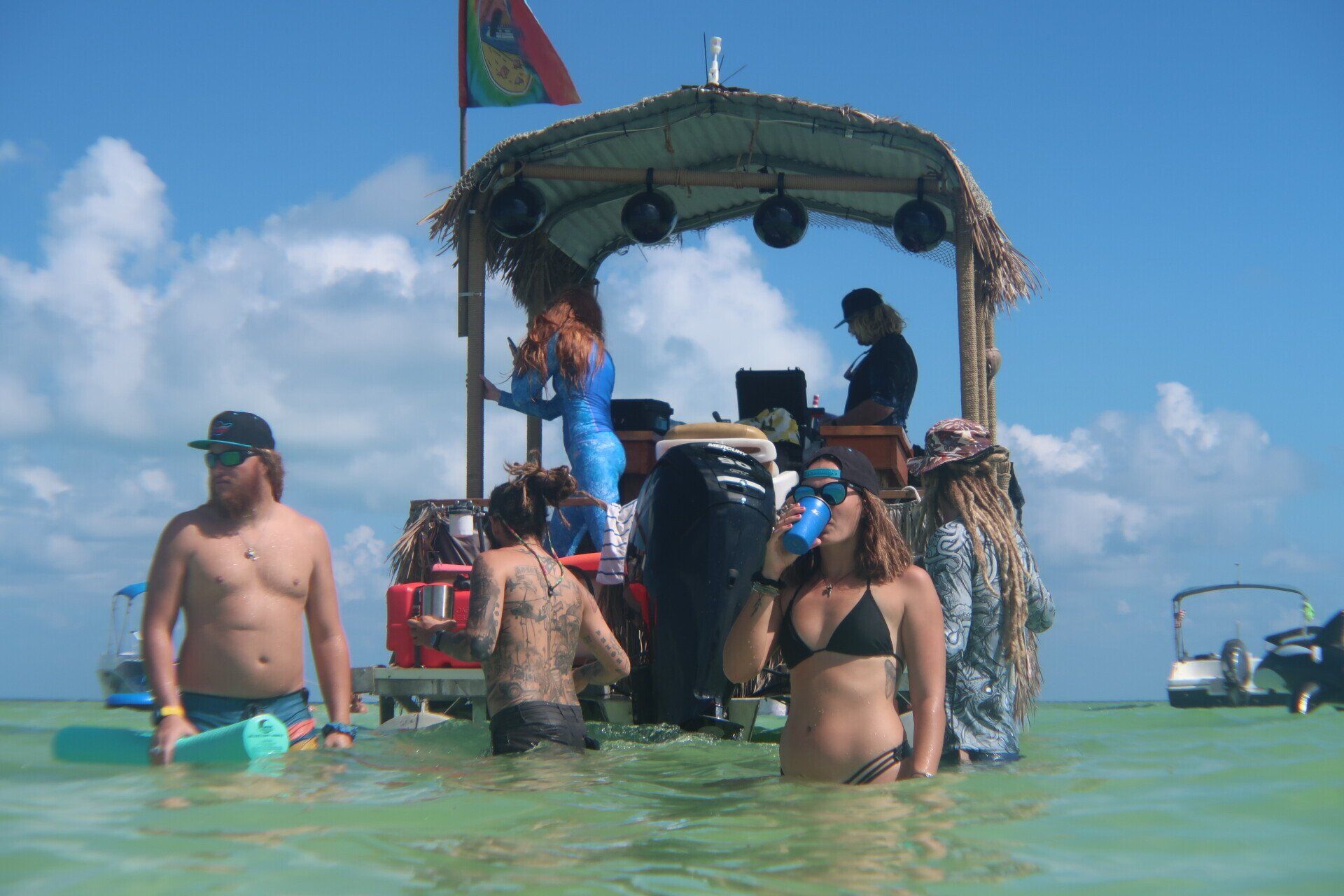 People cruising the sea on a boat