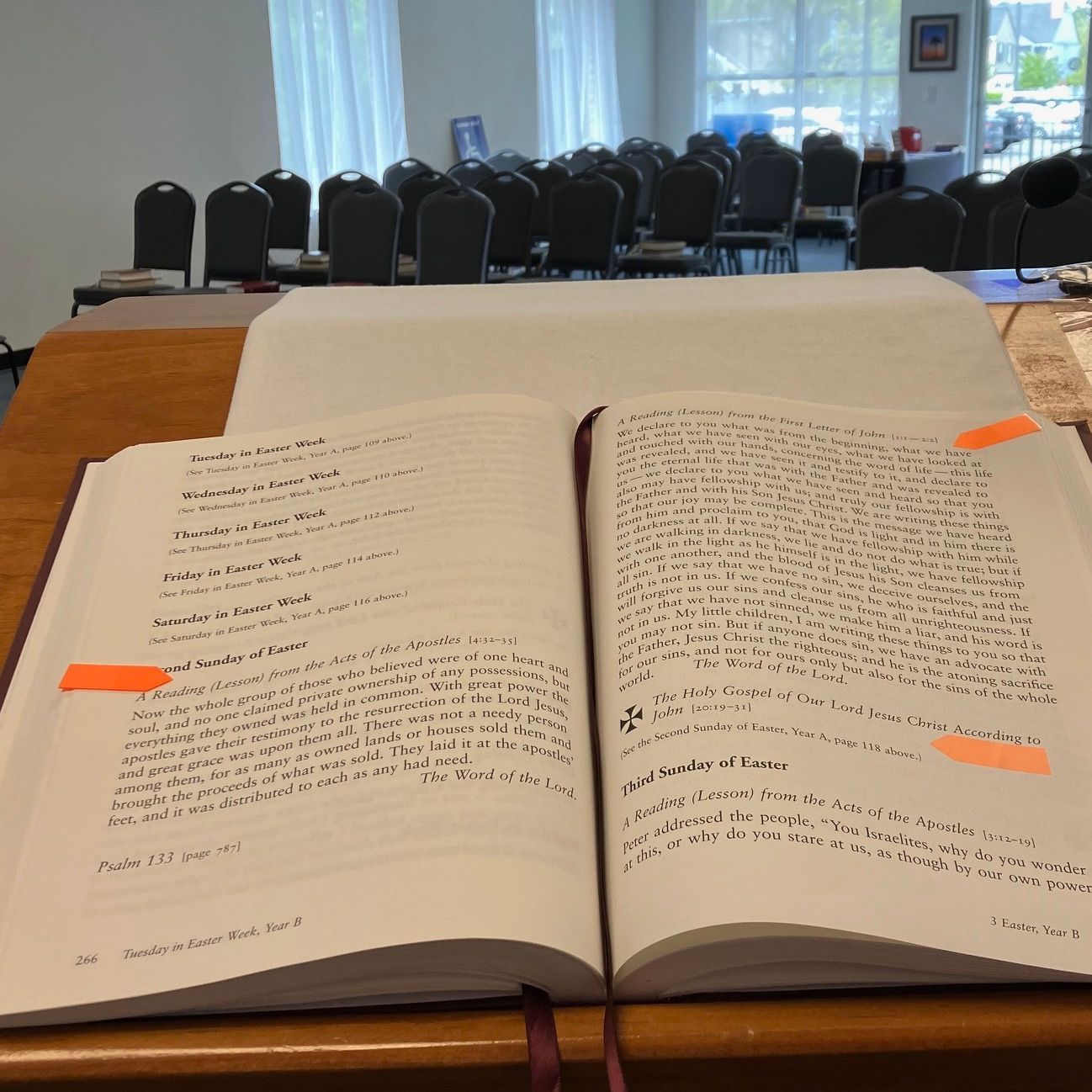 readings on lectern