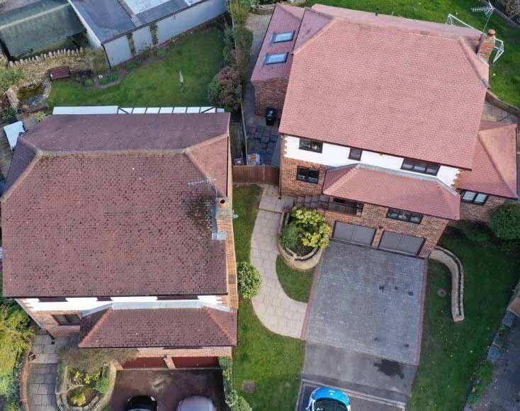 Soft washing exterior cleaning of house