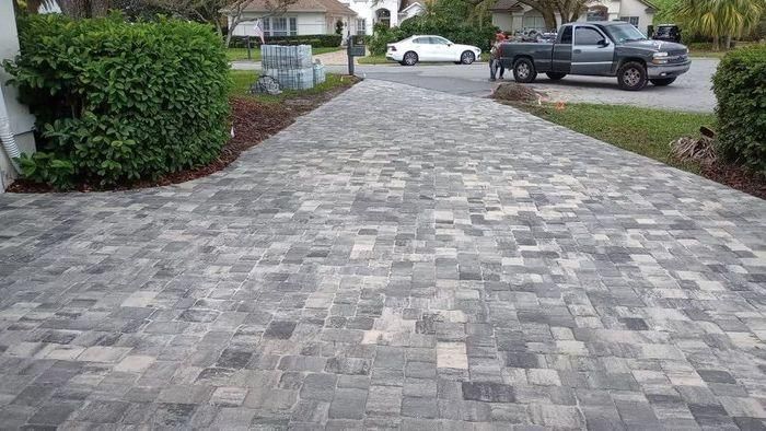 Paver driveway design by St John paver