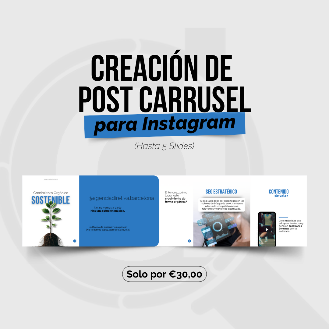 Creación de Post Carrousel para Instagram (Hasta 5 Slides)