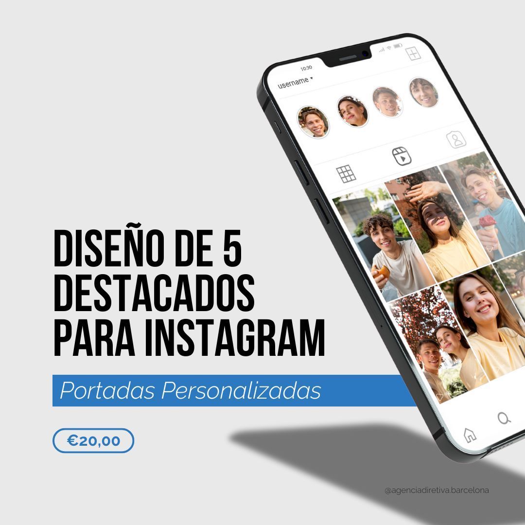 Diseño de 5 Destacados para Instagram - Portadas Personalizadas