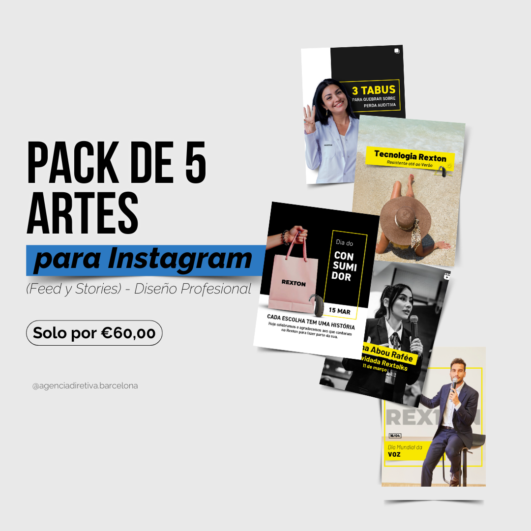 Pack de 5 Artes para Instagram (Feed y Stories) - Diseño Profesional