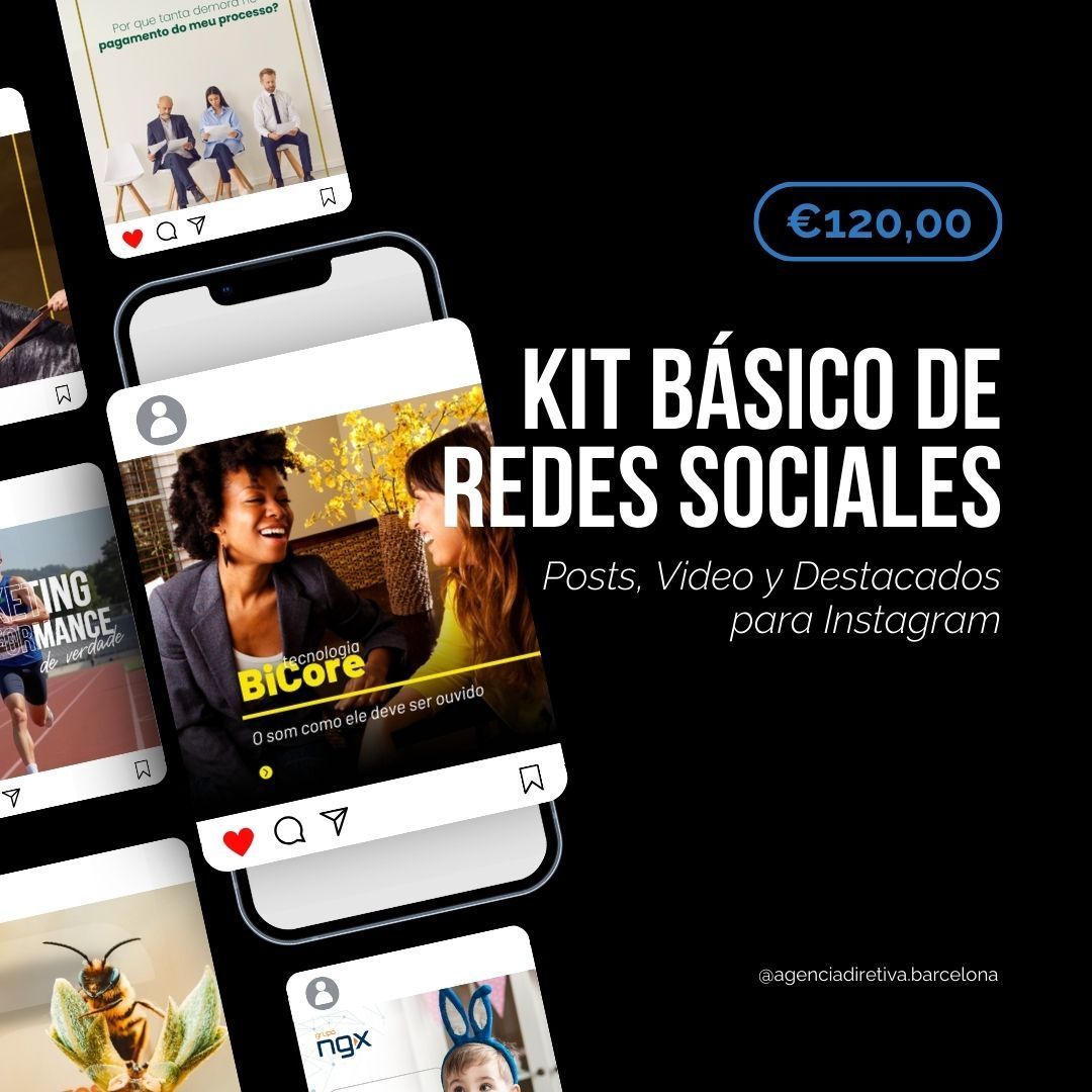 Kit Básico de Redes Sociales - Posts, Video y Destacados para Instagram