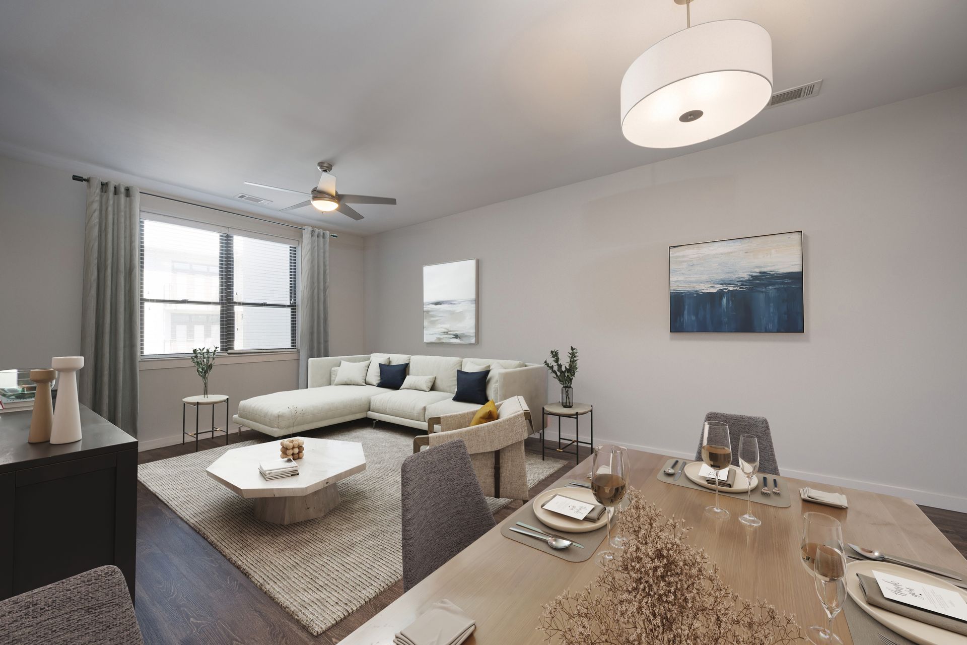 Living room at North and Line.