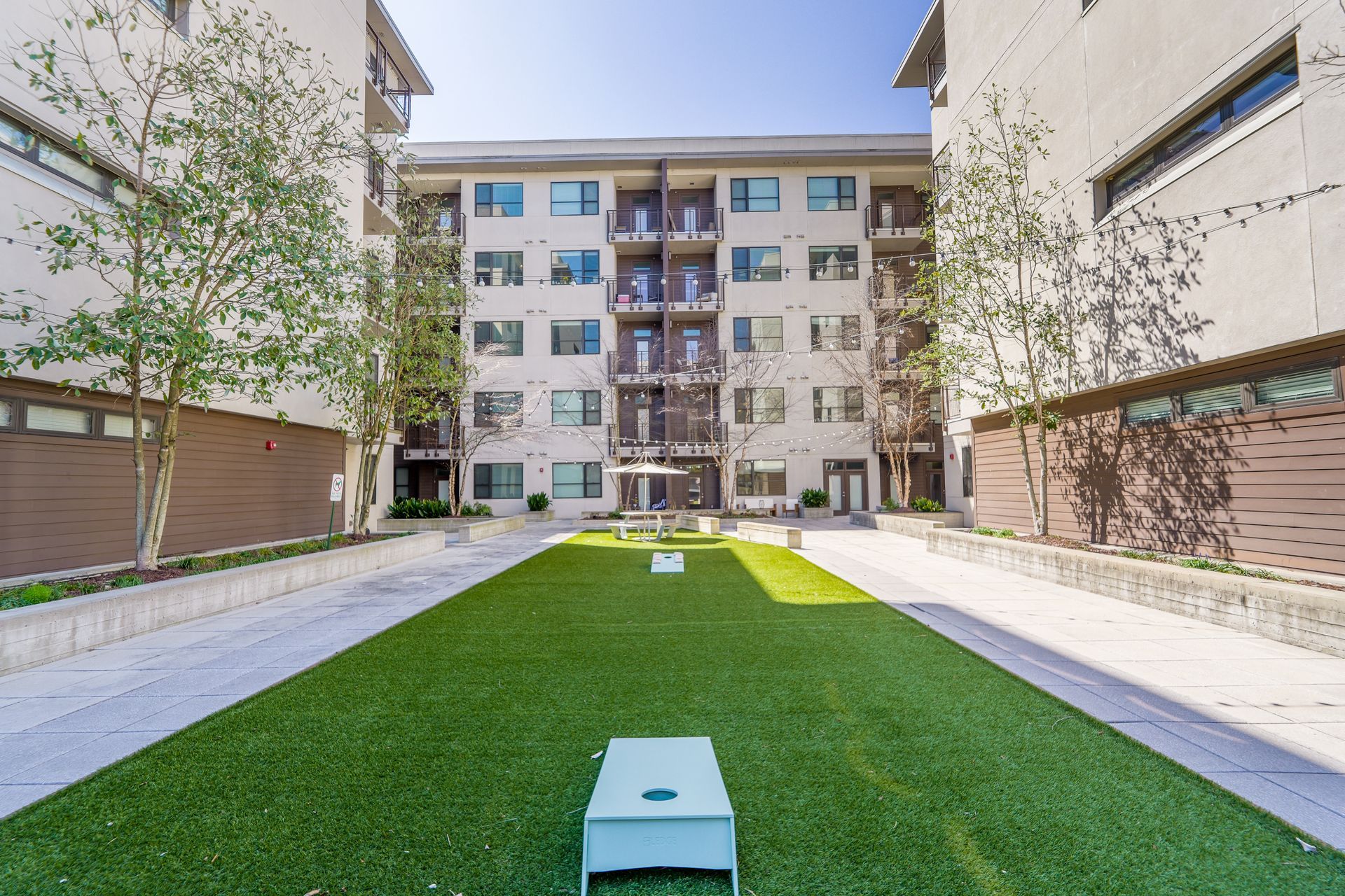 Lawn games at North and Line in Atlanta, GA.