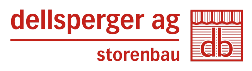 Ein rot-weißes Logo für Dellsperger AG Storenbau