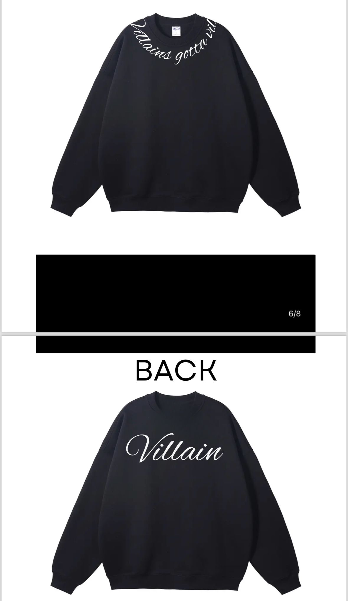 Villain crew neck sweatshirt