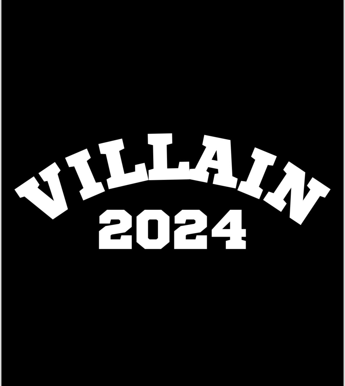 Villain Varsity style shirt