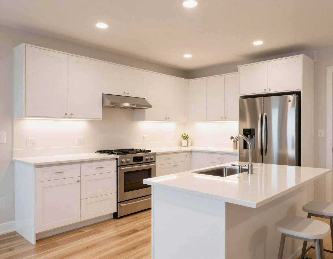 Photorealistic rental property kitchen