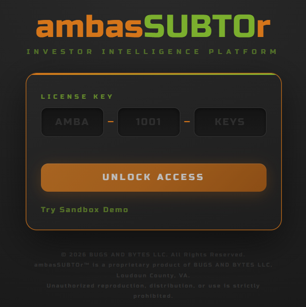 ambasSUBTOr - Investor Intelligence Platform 