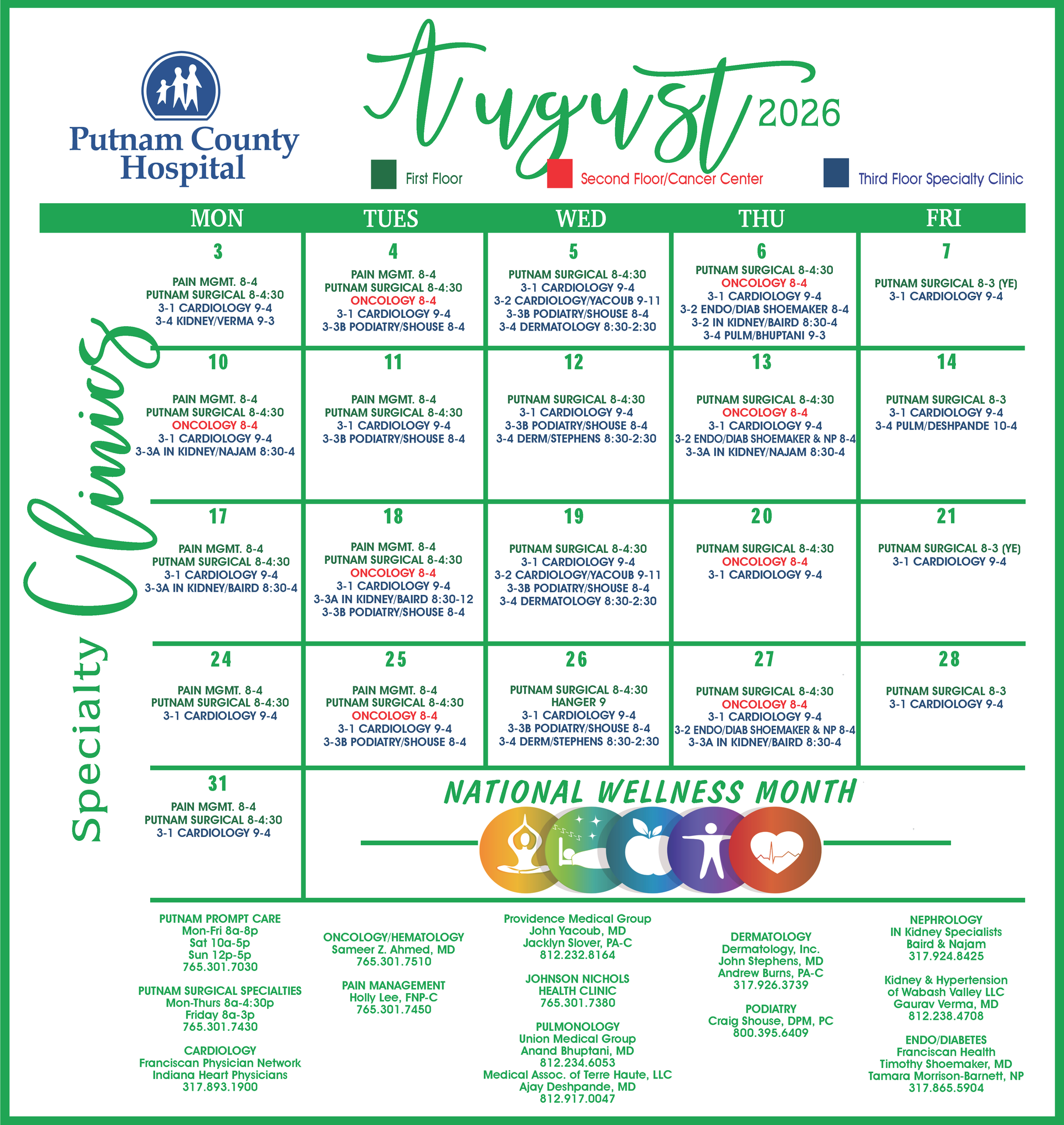 August calendar