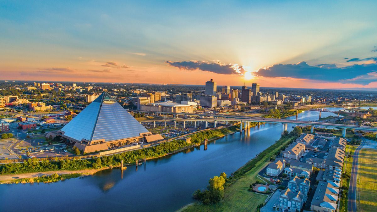 river runs through a city downtown