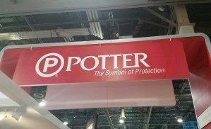 Red sign for Potter,
