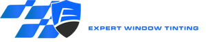 Logo with blue, geometric shapes and the text 