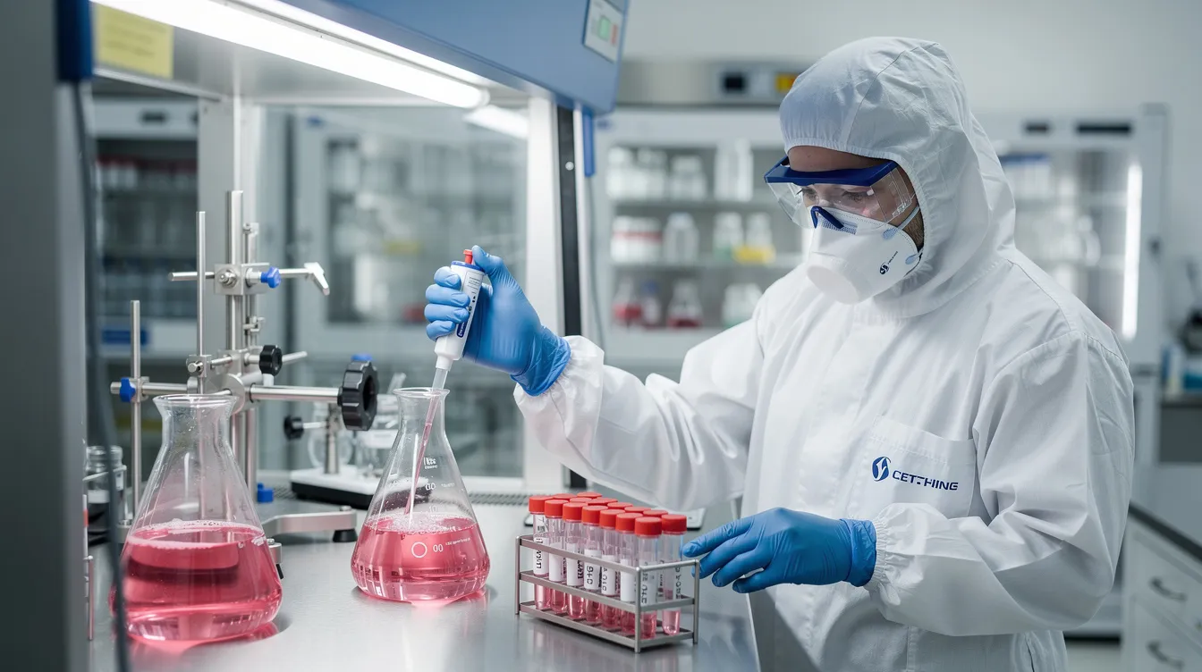 The image shows a technician carefully collecting human cells from a patient or donor, which are essential for the manufacture of cell therapies like CAR T cell therapy. This process is crucial for developing treatments aimed at fighting various types of cancer, including blood cancers and solid tumors.