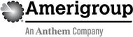 Amerigroup logo, a flower-shaped emblem next to bold text,