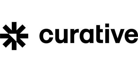 Curative logo: black asterisk-like symbol next to the word
