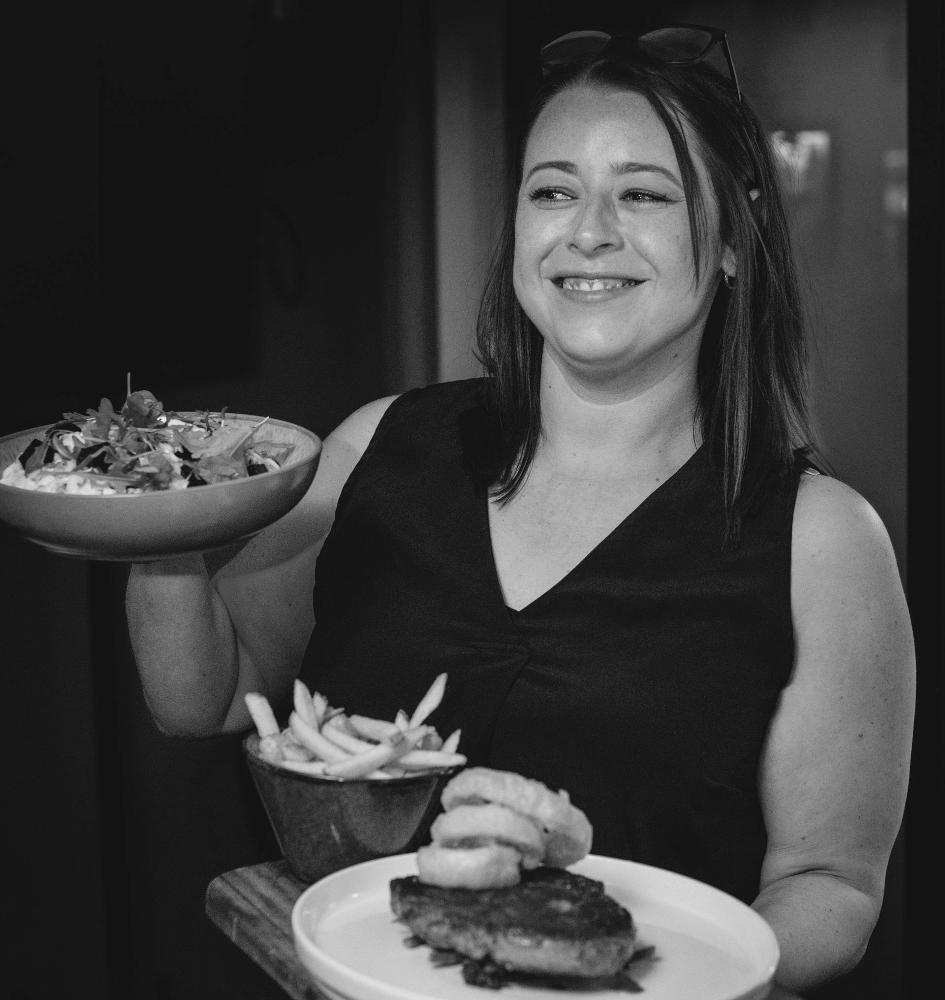 Lauren serving food at the Boot and Shoe, Waterfoot, Rossendale