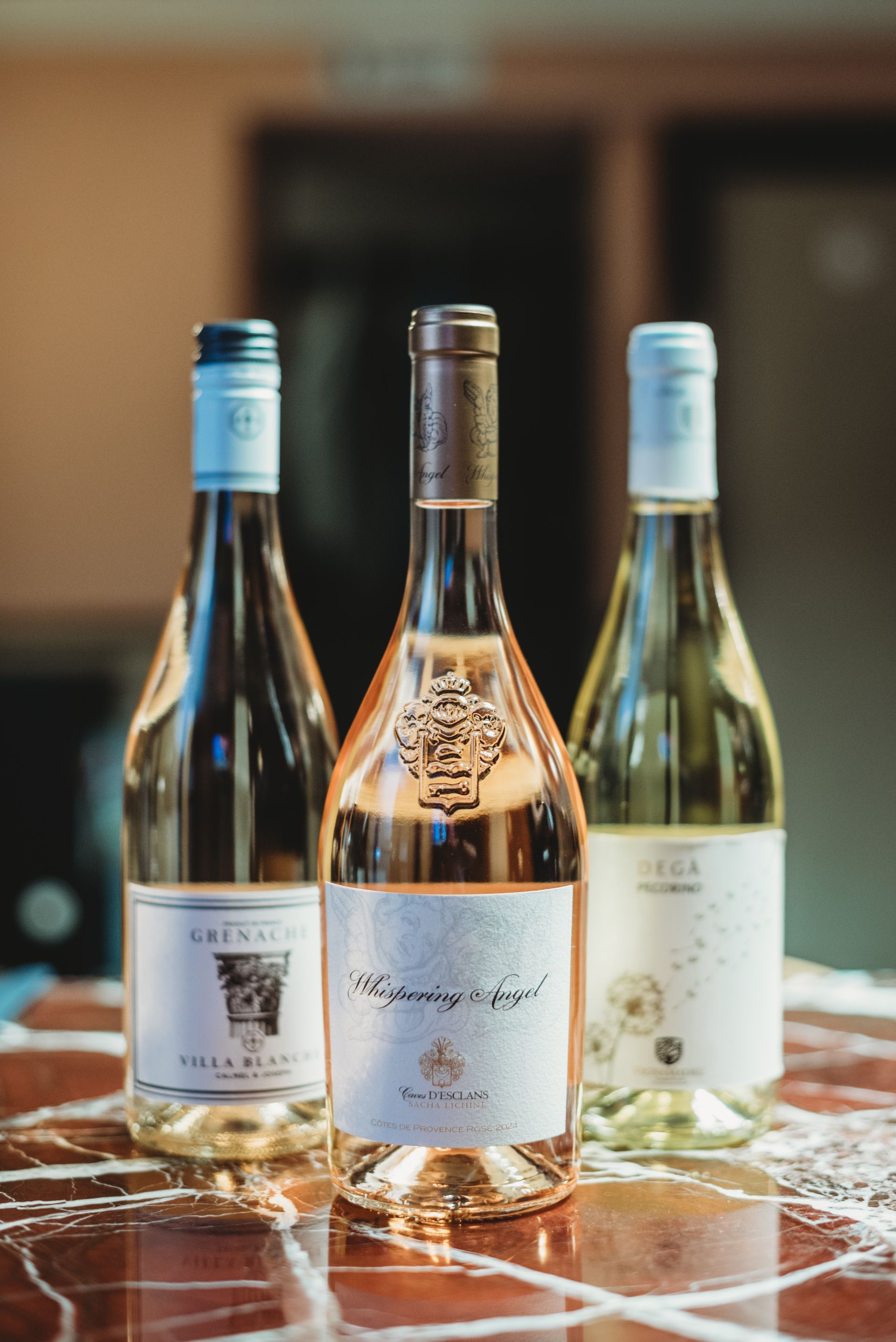 Three wine bottles - Available to buy as gifts - 10% off wine to take out