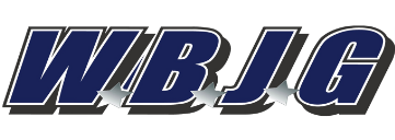 Blue and white WBIG logo with bold italic letters outlined in gold and black