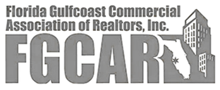 Logo for the Florida Gulfcoast Commercial Association of Realtors (FGCAR) featuring the acronym and a building silhouette.