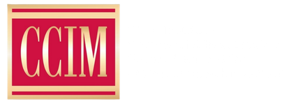 The CCIM logo featuring gold letters on a red square background with gold borders.