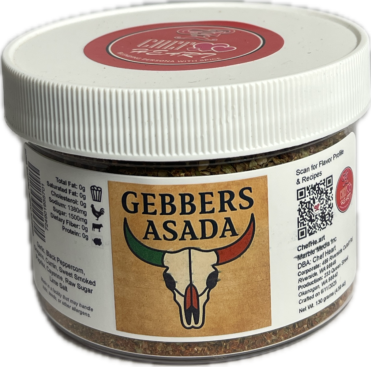Gebbers Asada 8 oz Shaker Jar