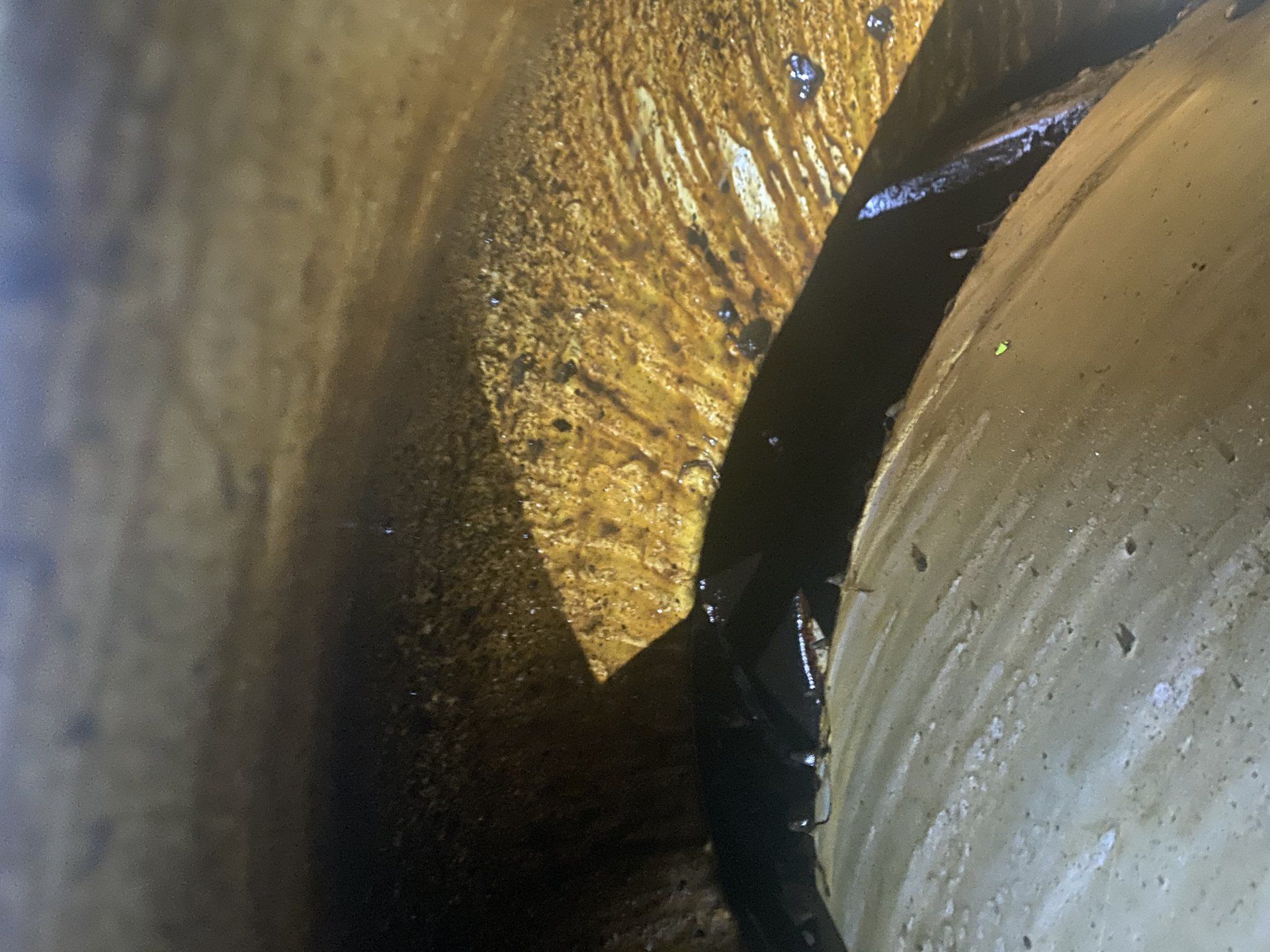 A close up of a piece of metal with a lot of oil on it.