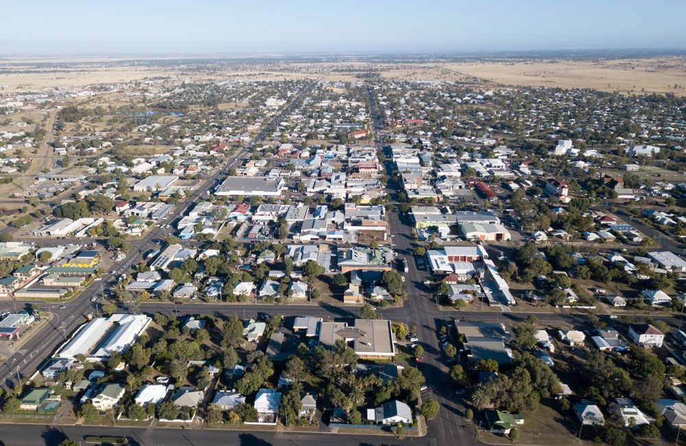 Aerial View of a Town With a Grid Layout of Streets — Lifestyle Aluminium Lattice in Kirwan, QLD