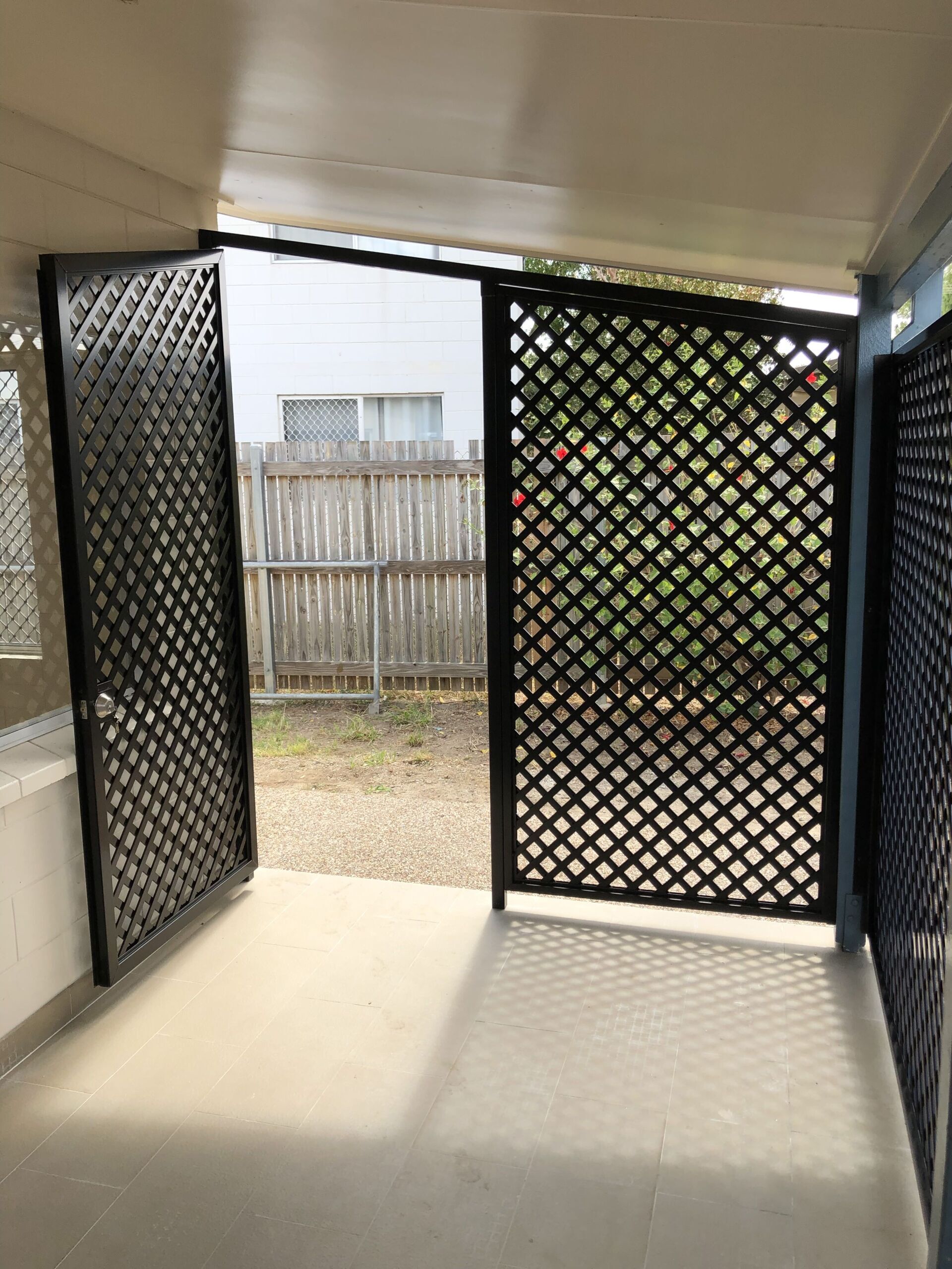 Lattice With Gate Inside The House View — Lifestyle Aluminium Lattice in West End, QLD