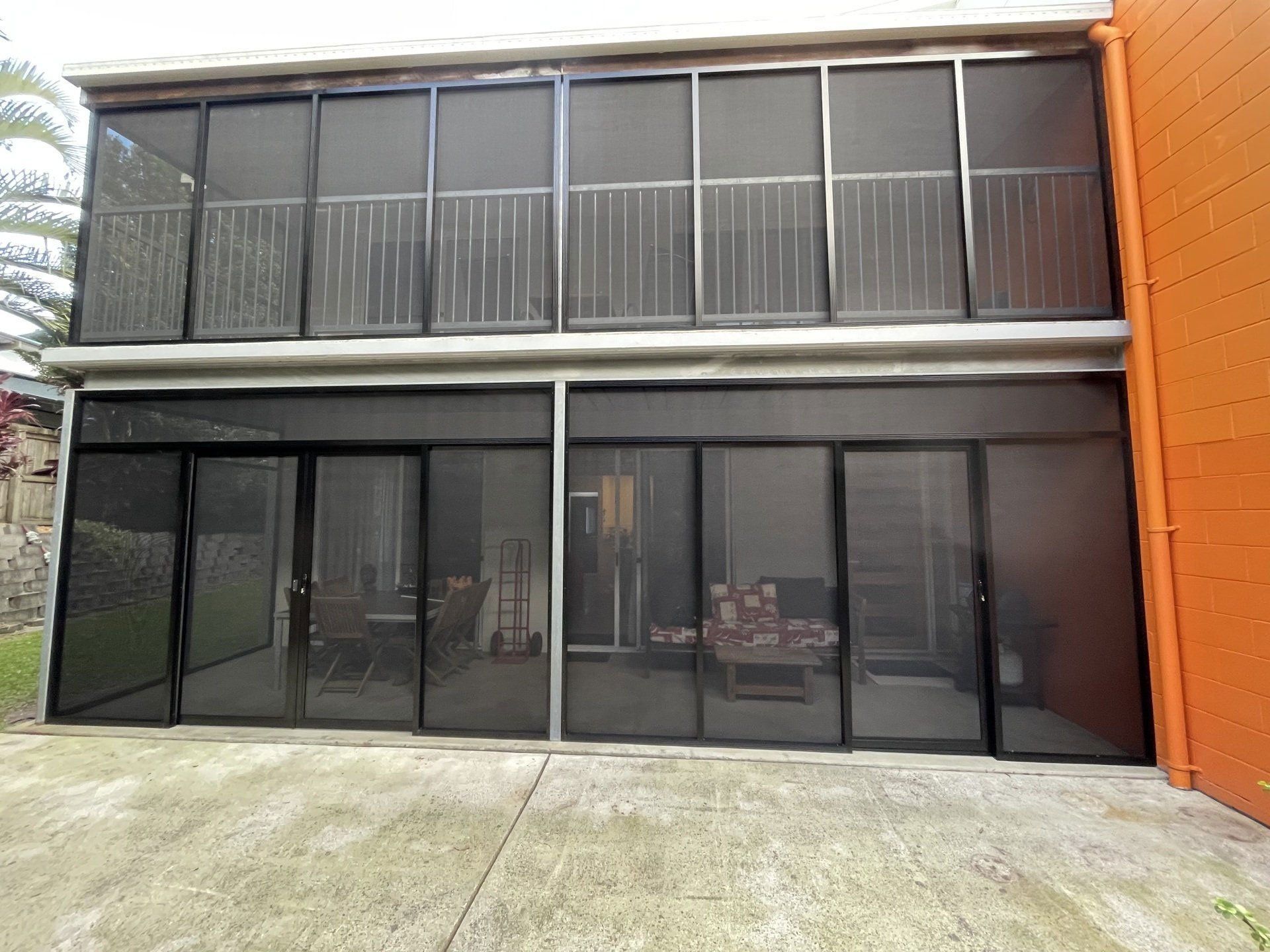 Double Patio Enclosure Front View — Sunshine Coast, QLD — Amsafe Security