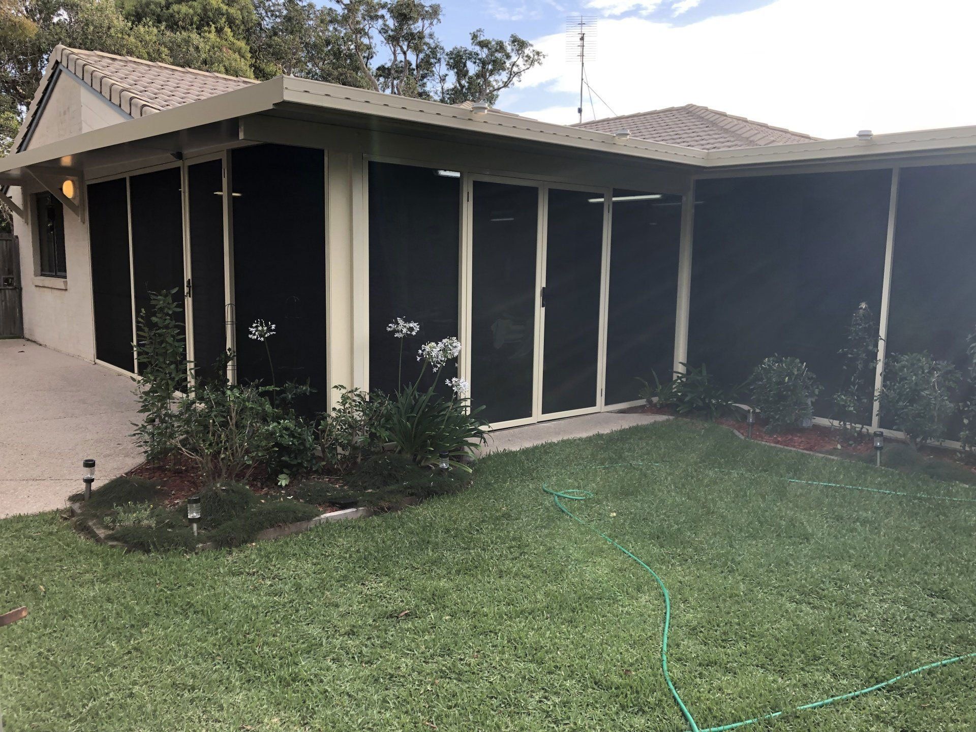 Image of patio enclosure with stainless steel security screen mesh